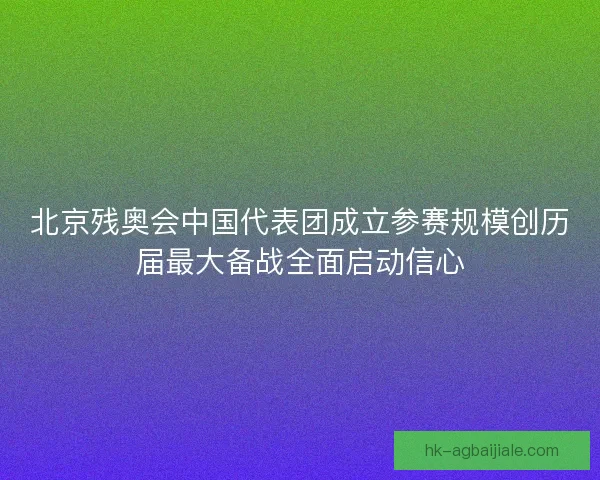 北京残奥会中国代表团成立参赛规模创历届最大备战全面启动信心